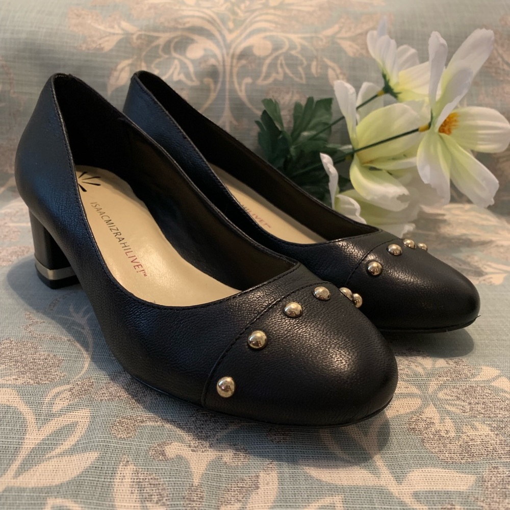 Isaac Mizrahi chunky heel pumps